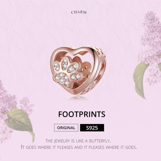 Rose Gold Plated Footprint Charm