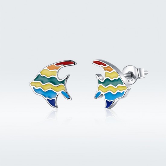 Rainbow Fish Stud Earrings