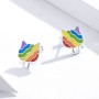 Rainbow Kitty Stud Earrings