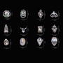12 Pieces Clear Rhinestone Nail Jewelry Nail Charms