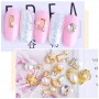 12 Pieces Pearl Gold-Tone Nail Jewelry Nail Charms