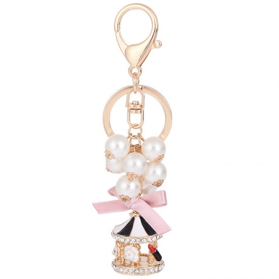 Pearl Carrousel Keychain Bag Charm