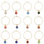 Wine Glass Charms Tags Birthstone Gold Tone 12 Pieces