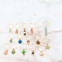 Wine Glass Charms Tags Palm Shell Starfish Conch Mermaid 15 Pieces