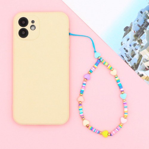 Beaded Phone Charm Cute Colorful Heart Beads