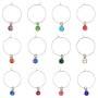 Wine Glass Charms Tags Birthstone Silver Tone 12 Pieces