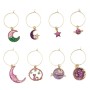 Wine Glass Charms Tags Moon Star Cat 8 Pieces