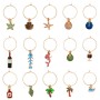 Wine Glass Charms Tags Palm Shell Starfish Conch Mermaid 15 Pieces